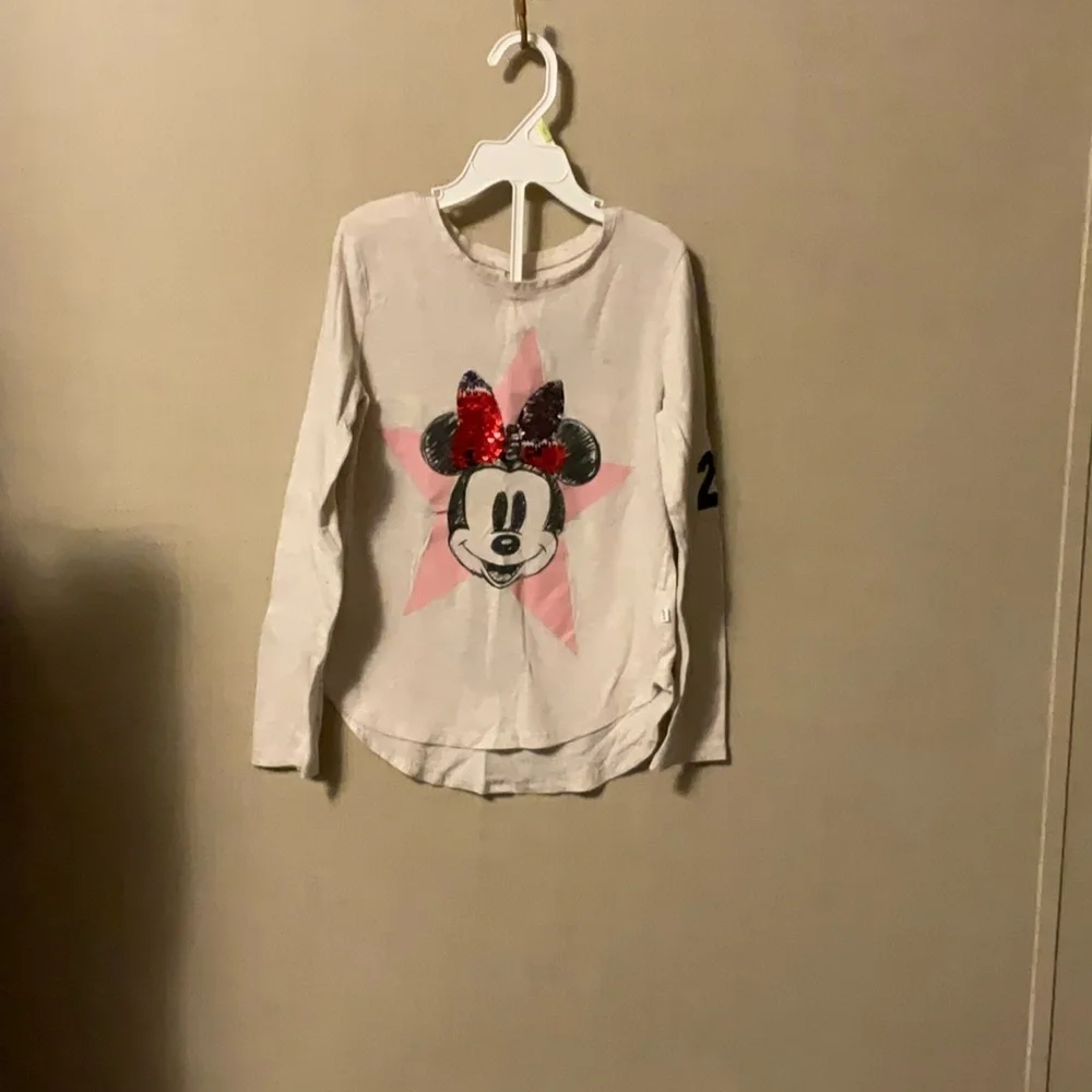 Disney Minnie Mouse Pink and White Kids Shirt